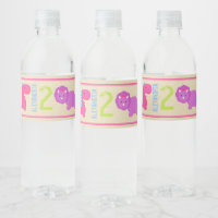Girl Dinosaur Wasserflasche Etikett Pink Dinosauri