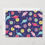 Girl Dinosaurier und Donuts Einladung zum Geburtst (Rückseite)