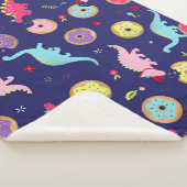 Girl Dinosaurier und Donuts Sherpa Blanket Sherpadecke (3/4)