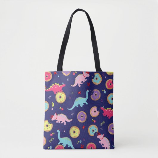 Girl Dinosaurier und Donuts Tote Bag Tasche (Vorderseite)