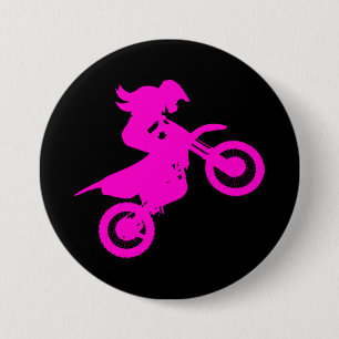 Girl Dirt Bike Button