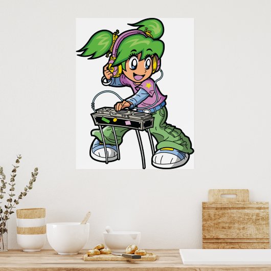 Girl DJ Poster (Küche)