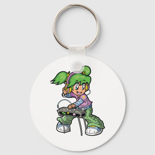 Girl DJ Schlüsselanhänger (Vorderseite)