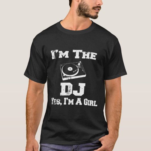 Girl Dj Vintag Turntable Shirt (Vorderseite)