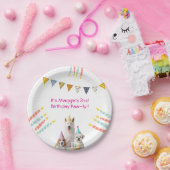 Girl Dog Birthday Rosa Party Einladung Pappteller (Party)