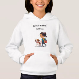 Girl & Dog Hoodie – Custom Name