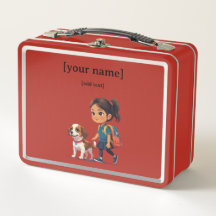 Girl & Dog Lunch Box for Kids
