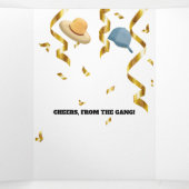 Girl dogs Champagner gratuliert Verlobung Dreifach Gefaltete Urlaubskarte (Innenseite Mitte)