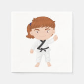 Girl Doing Karate Paper Napkins Serviette (Vorderseite)
