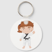 Girl Doing Karate Schlüsselanhänger (Vorderseite)