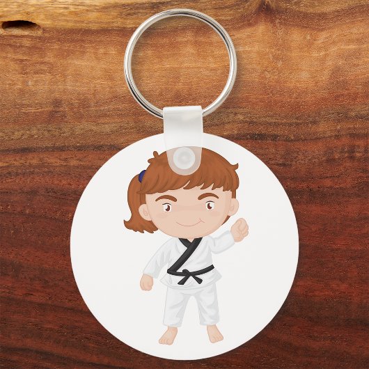 Girl Doing Karate Schlüsselanhänger