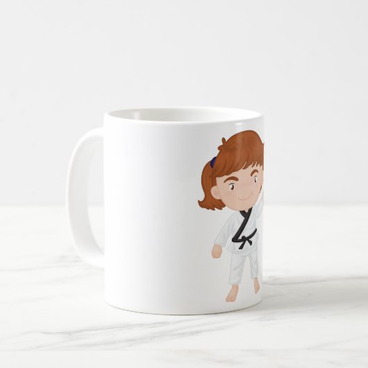 Girl Doing Karate Tasse (Vorderseite Links)