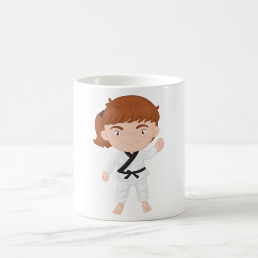 Girl Doing Karate Tasse (Mittel)
