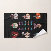 Girl Doll Spooky Halloween Thema mit Namen Badhandtuch Set (Handtuch)