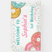 Girl Donut 1. Geburtstag Party konfetti Banner (Vertikal)