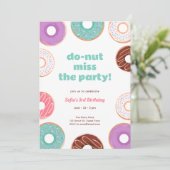 Girl donut Party zum Geburtstag Einladung (Stehend Vorderseite)