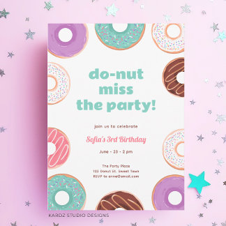 Girl donut Party zum Geburtstag Einladung