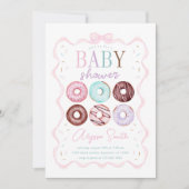 Girl Donut und Pink Bow Babydusche Einladung (Vorderseite)