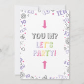 Girl Doodle 10. Geburtstag Einladung (Rückseite)