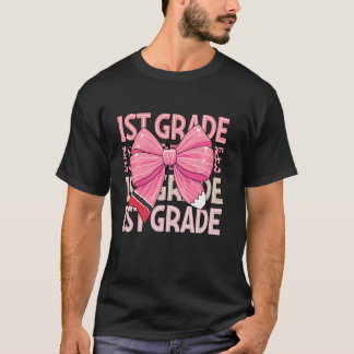 Girl Dot Coquette Pencil Bow Pink Leopar T-Shirt
