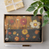 Girl Dreaming in einem Feld der Goldenen Wildblume Seidenpapier (Geschenk)