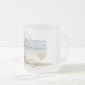 Girl Dress Beach Happy Place Sea Shell Heart Mattglastasse (VorderseiteRechts)