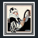 Girl Driving Car - Art Deco Print 20 x 22 Poster<br><div class="desc">Nice Art Deco Print 20 x 22</div>