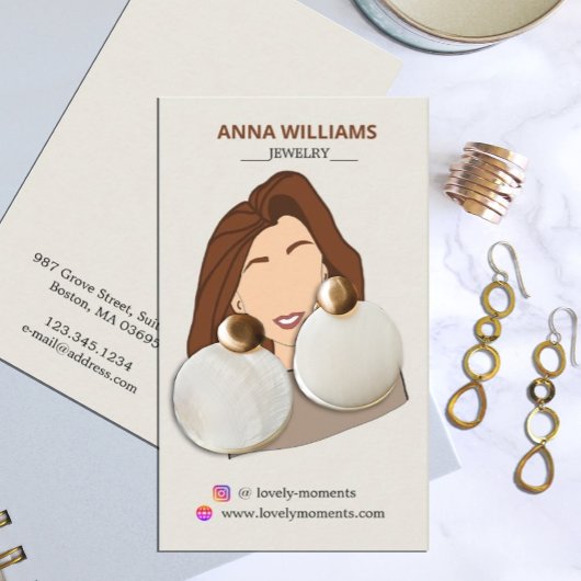 Girl Earring Display Card Visitenkarte