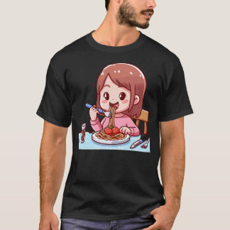 Girl Eating Spaghetti - 1 T-Shirt