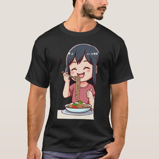 Girl Eating Spaghetti 3 T-Shirt (Vorderseite)