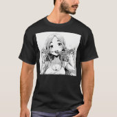 Girl Eating Spaghetti Manga T-Shirt (Vorderseite)