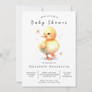 Girl Editable Duck Baby Duck Einladung