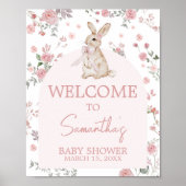 Girl ein paar Bunny Baby Dusche Willkommen Poster (Vorne)