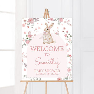 Girl ein paar Bunny Baby Dusche Willkommen Poster