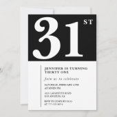 Girl Elegant Einladung zum 31. Geburtstag Chic Sim (Vorderseite)