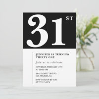 Girl Elegant Einladung zum 31. Geburtstag Chic Sim