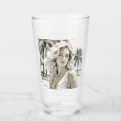 Girl Elegant in Schwarz und Weiß Glas (Vorderseite)