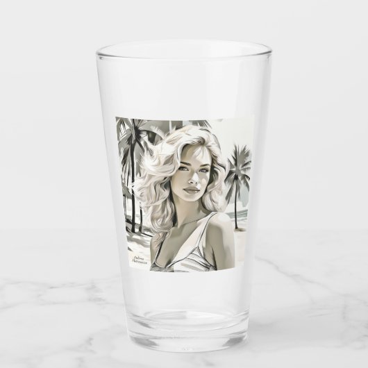 Girl Elegant in Schwarz und Weiß Glas (Vorderseite)