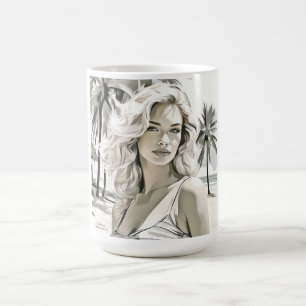 Girl Elegant in Schwarz und Weiß Kaffeetasse