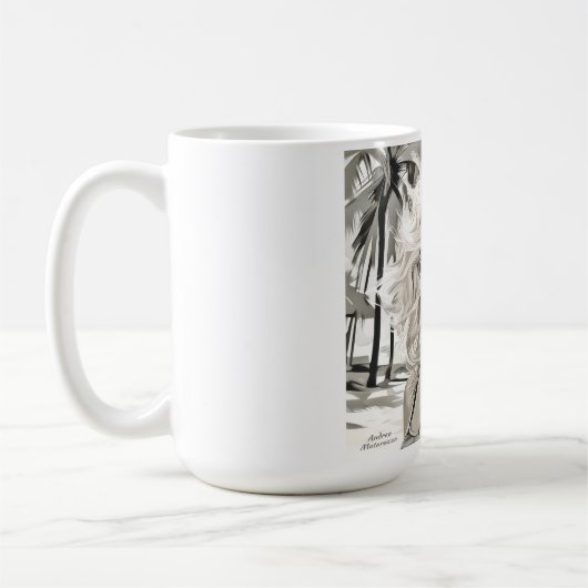 Girl Elegant in Schwarz und Weiß Kaffeetasse (Links)