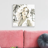 Girl Elegant in Schwarz und Weiß Leinwanddruck (Insitu (Wohnzimmer))