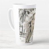 Girl Elegant in Schwarz und Weiß Milchtasse (Linke Ecke)