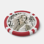 Girl Elegant in Schwarz und Weiß Pokerchips (Einzeln)