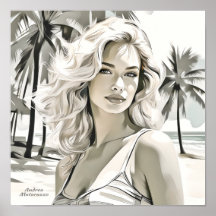 Girl Elegant in Schwarz und Weiß