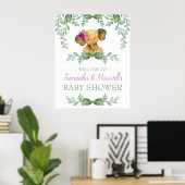 Girl Elephant Baby Dusche Begrüßungszeichen Rosa G Poster (Heimbüro)