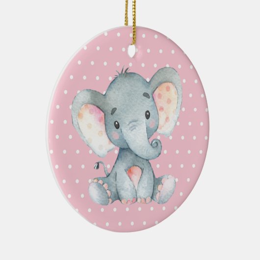 Girl Elephant Baby Dusche Pink Keramik Ornament (Rechts)