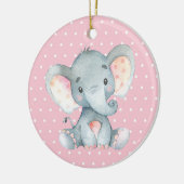 Girl Elephant Baby Dusche Pink Keramik Ornament (Links)