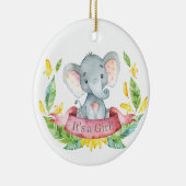Girl Elephant Baby Dusche Pink Keramik Ornament (Rechts)