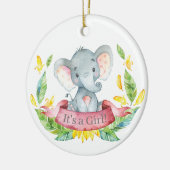 Girl Elephant Baby Dusche Pink Keramik Ornament (Links)