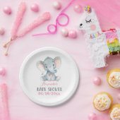 Girl Elephant Baby Dusche Pink Pappteller (Party)